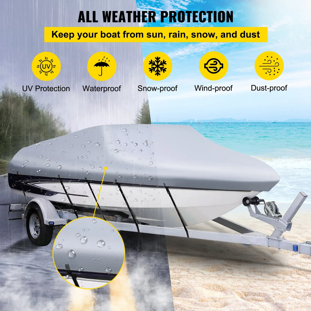 Heavy Duty 210D Marine Grade Polyester Waterproof Boat Cover B406970