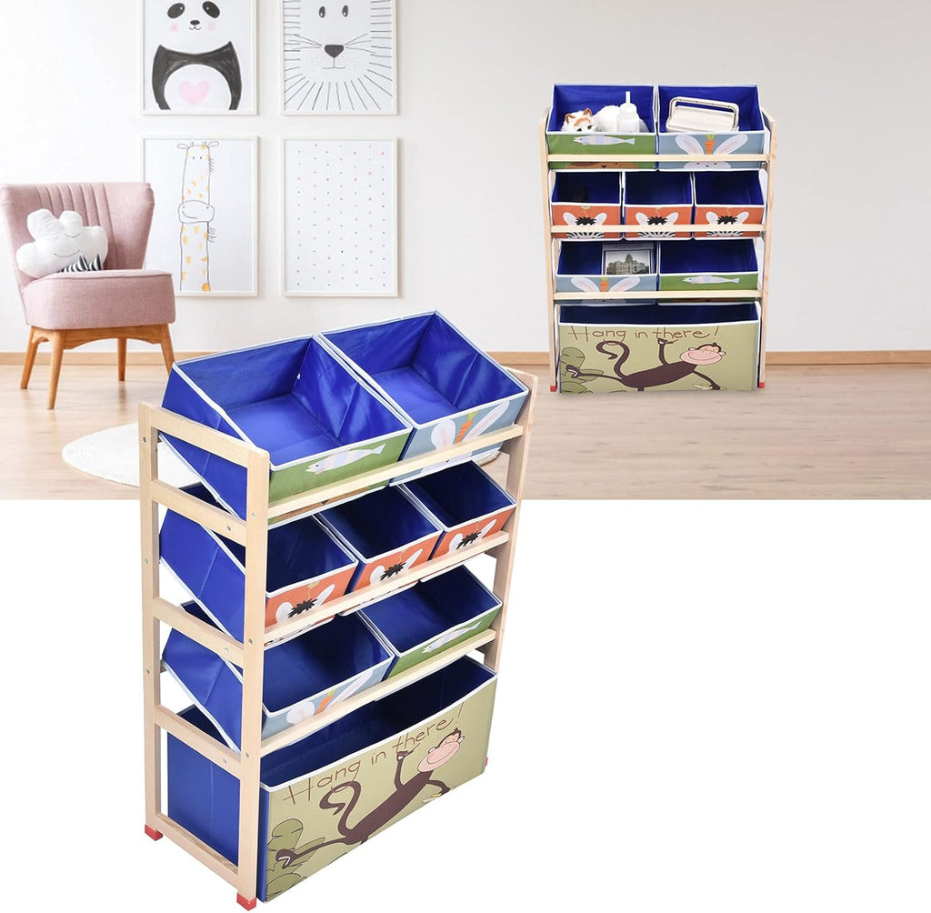 Toy Storage Cabinet with 8 Removable Fabric Bins X18585