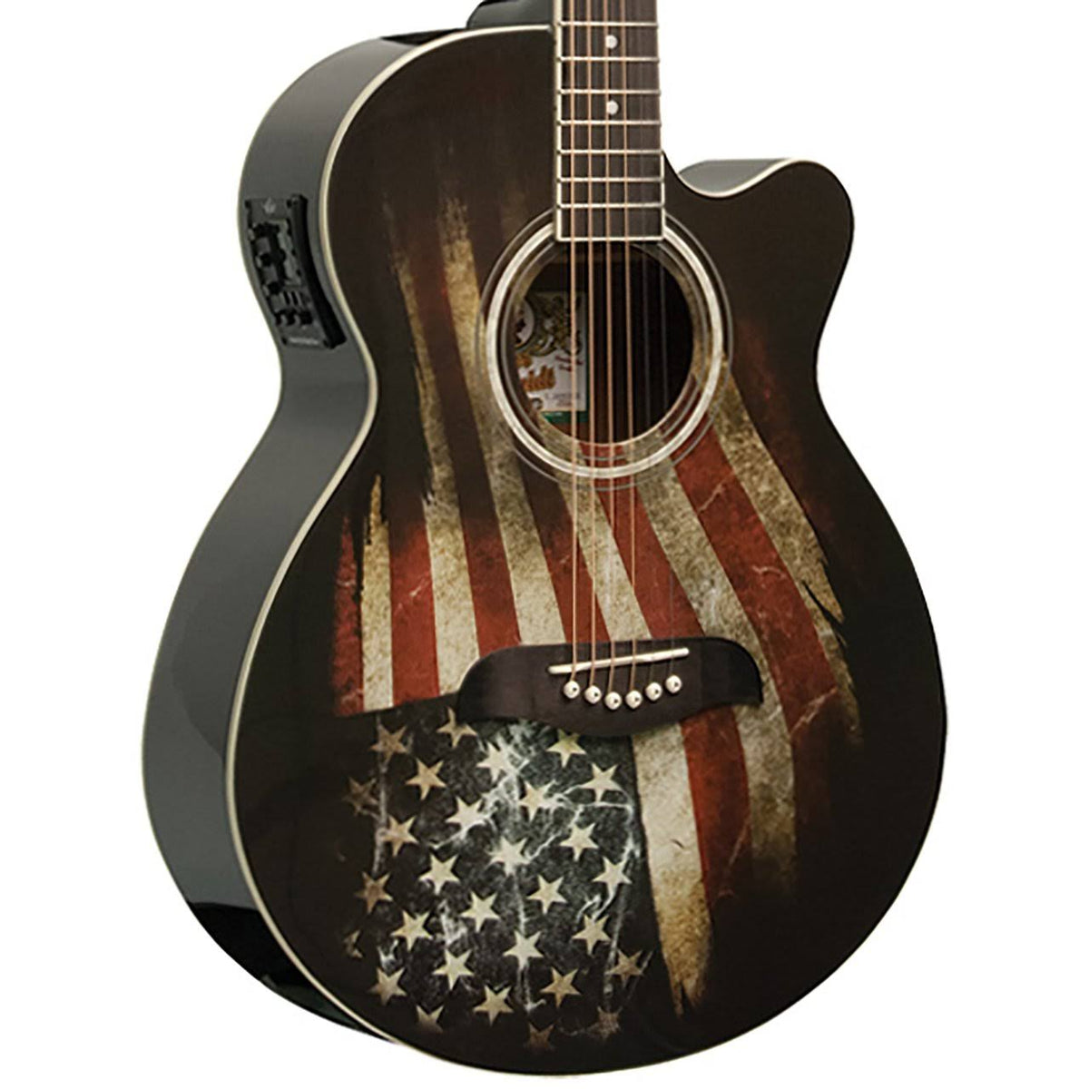 American Flag Acoustic-Electric Guitar J4588