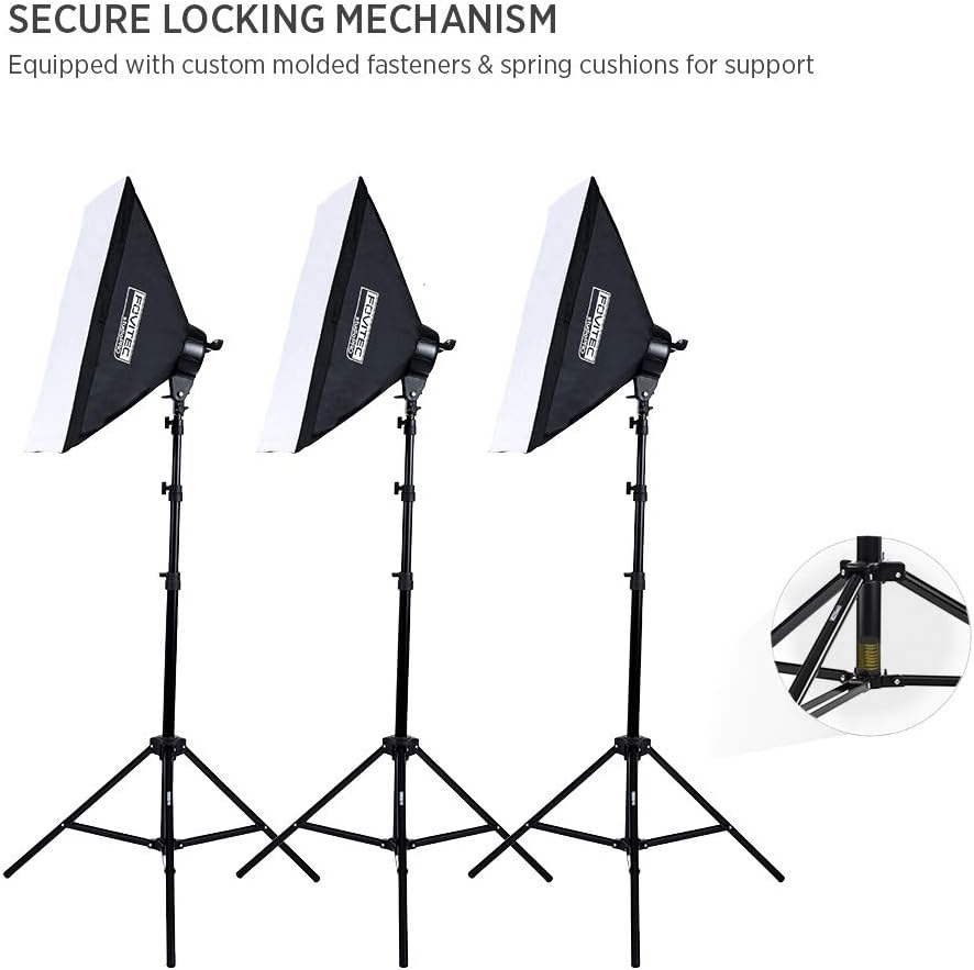 10'x12' Studio Lighting Kit with 3 Softbox Lights and Carrying Case V504381