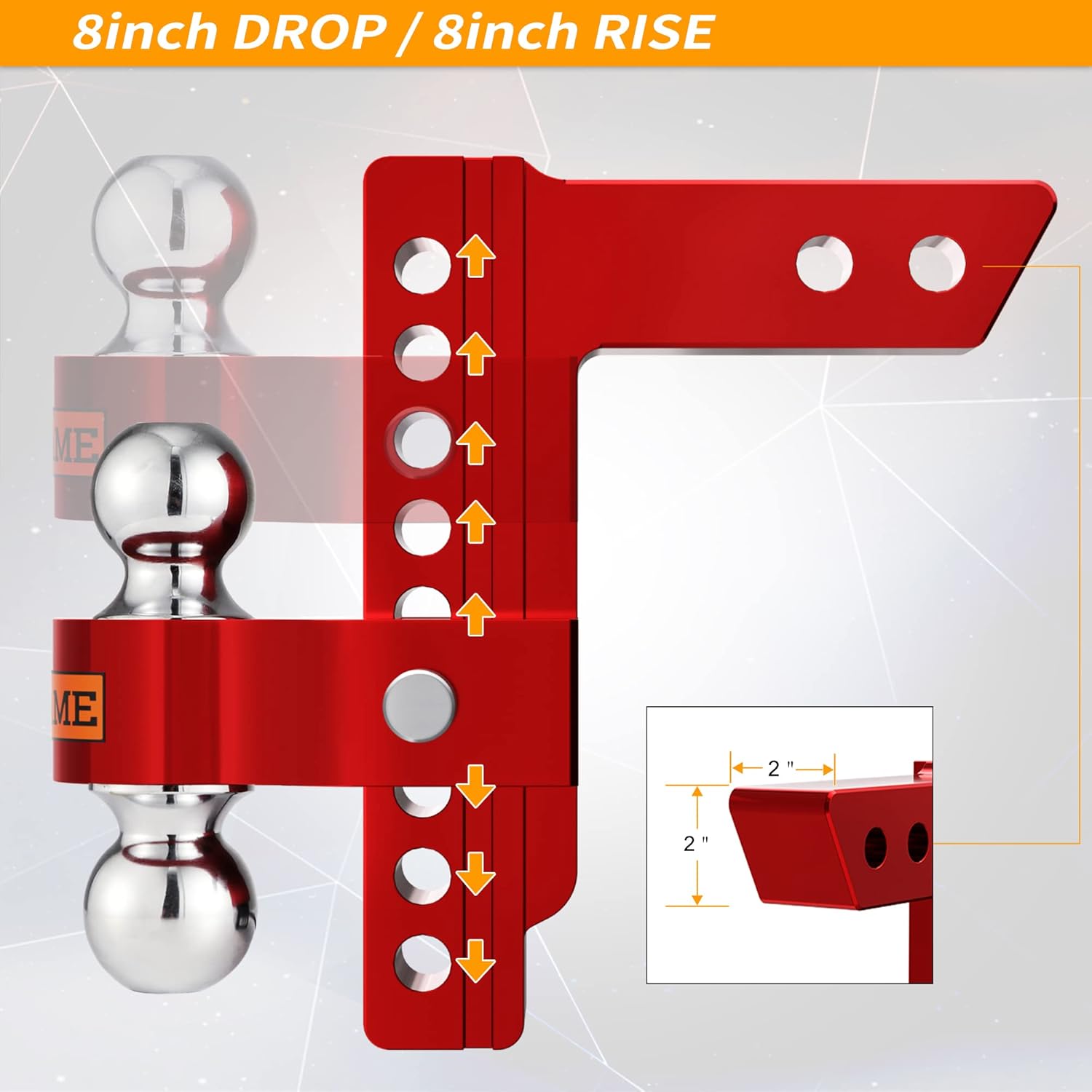 Adjustable Aluminum Trailer Hitch with Double Stainless Steel Locks M3362