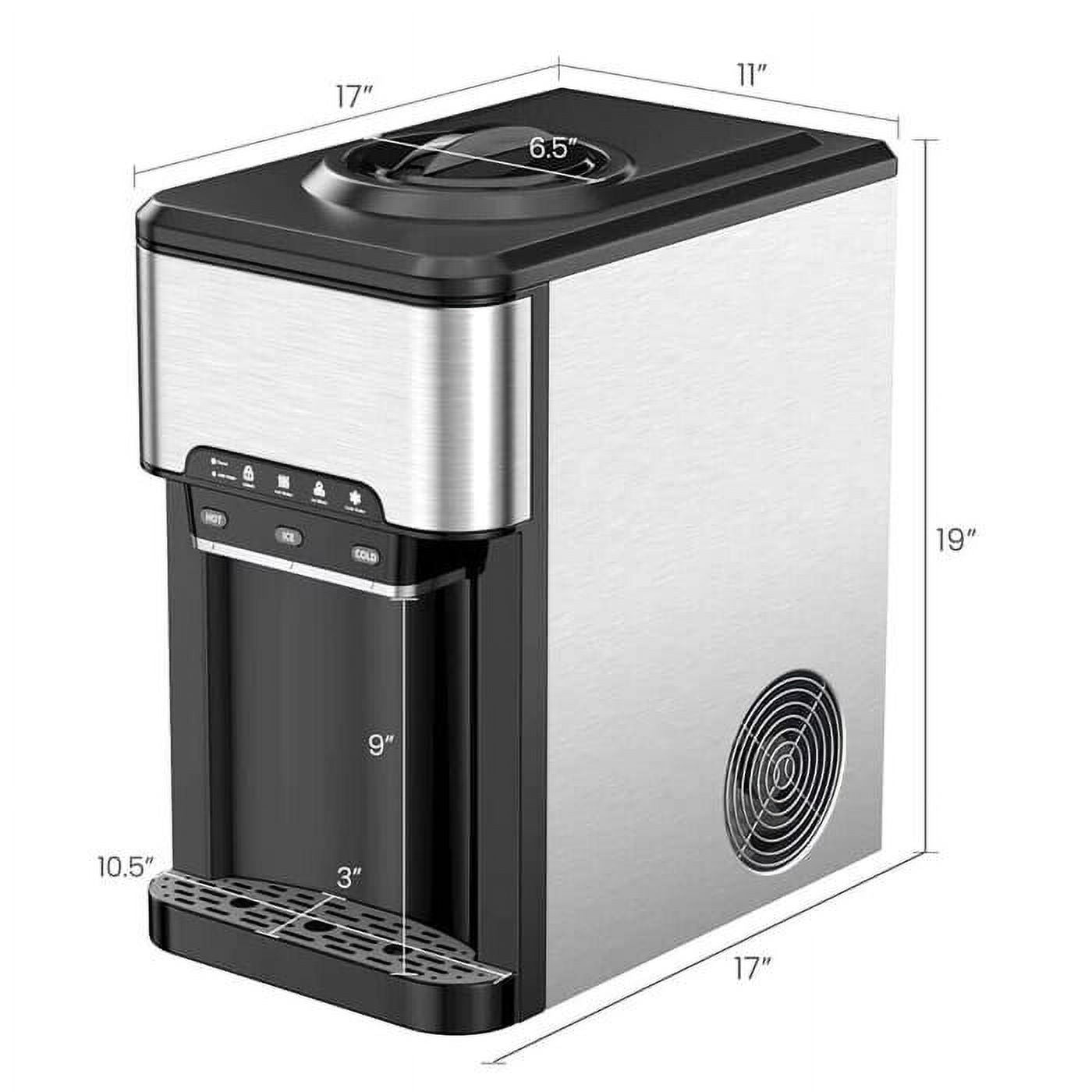 3 in 1 Countertop Water Cooler Dispenser Ice Maker with Ice Block 44 lb Ice Storage K614652