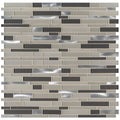 12 in. x 12 in. x 6mm Glass Metal Mesh-Mounted Mosaic Tile I9544