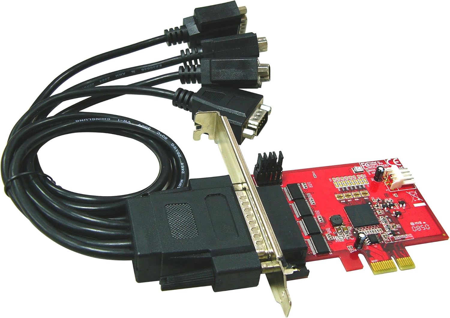 4 Port RS232 PCI Express Serial Adapter Card with Power Output, Pack of 2 W99373
