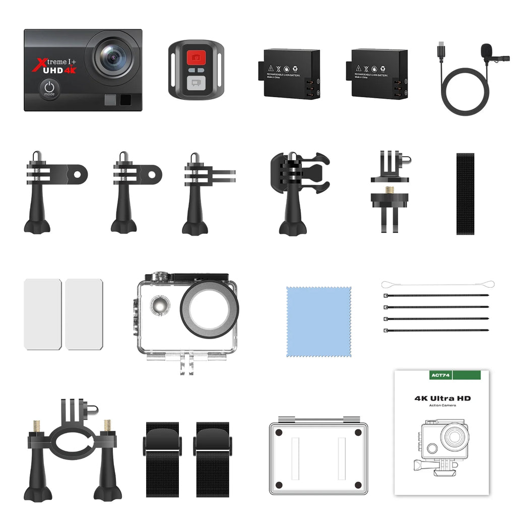 4K 20MP Waterproof Action Camera with WiFi EIS 170° Wide Angle J641403