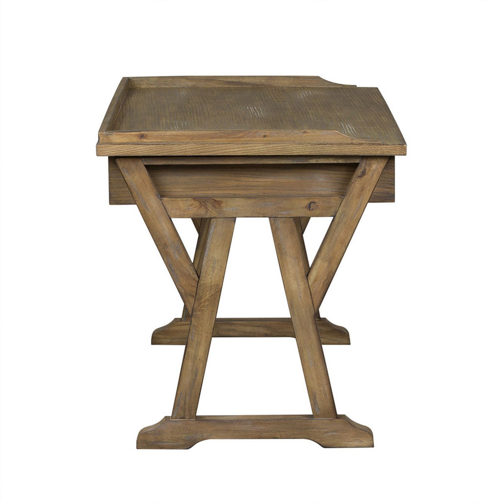Rustic Saddle Finish Lift Top Writing Desk S74854