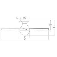 44 inch Matte White Flush Mount Ceiling Fan B8842