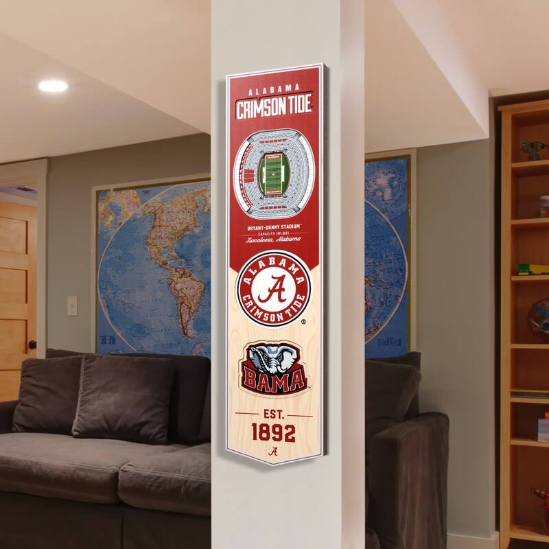 8 x 32 in. NCAA Alabama Crimson Tide 3D Stadium Banner B6224