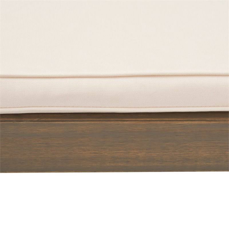 Gray and Cream Acacia Wood Chaise Lounge V951955