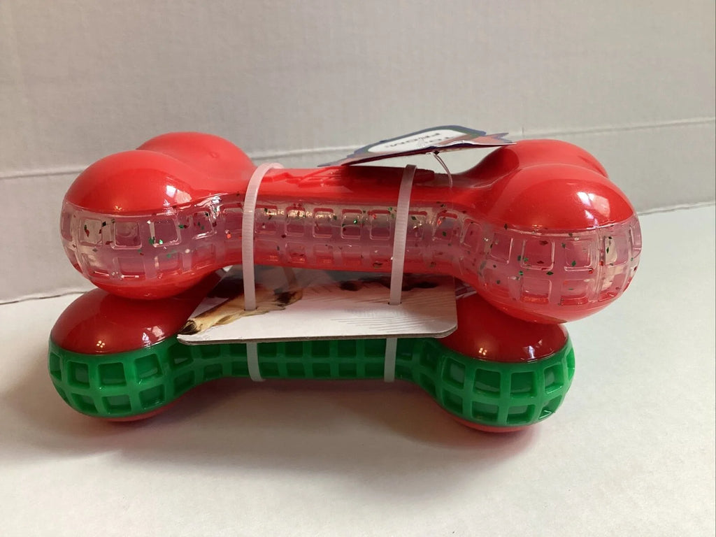 2-Pack Squeak Dog Toy Red/Green U28278