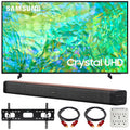 50 inch Crystal UHD 4K Smart TV Bundle with 60W 2.0 Channel Soundbar, TV Wall Mount Bracket and 6-Outlet Surge Adapter T7911