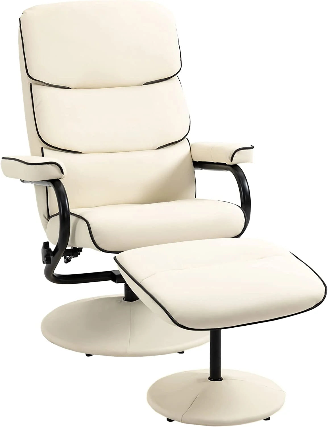 Brown PU Leather Swivel Recliner Chair with Ottoman M267102