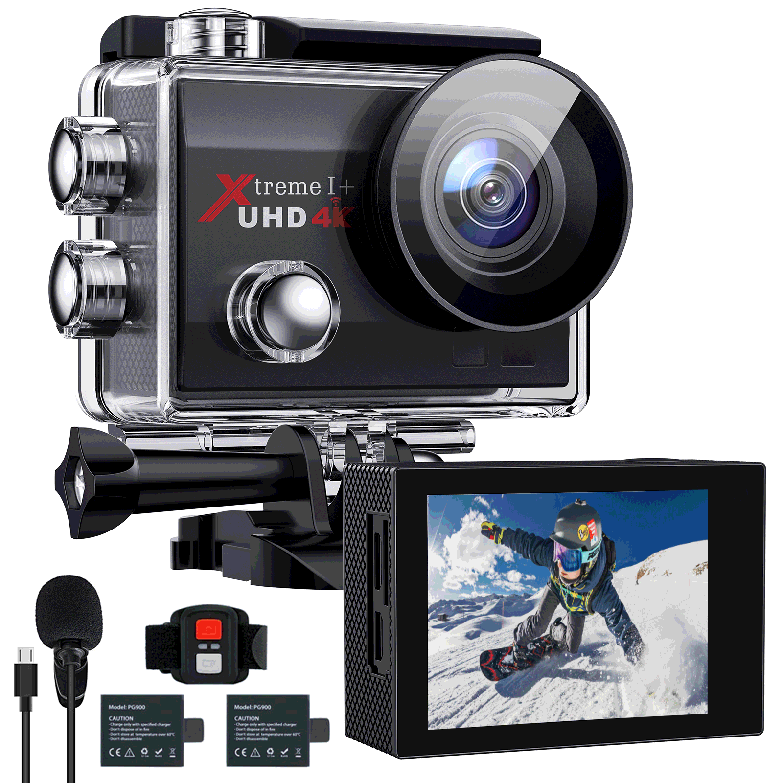 4K 20MP Waterproof Action Camera with WiFi EIS 170° Wide Angle J641403
