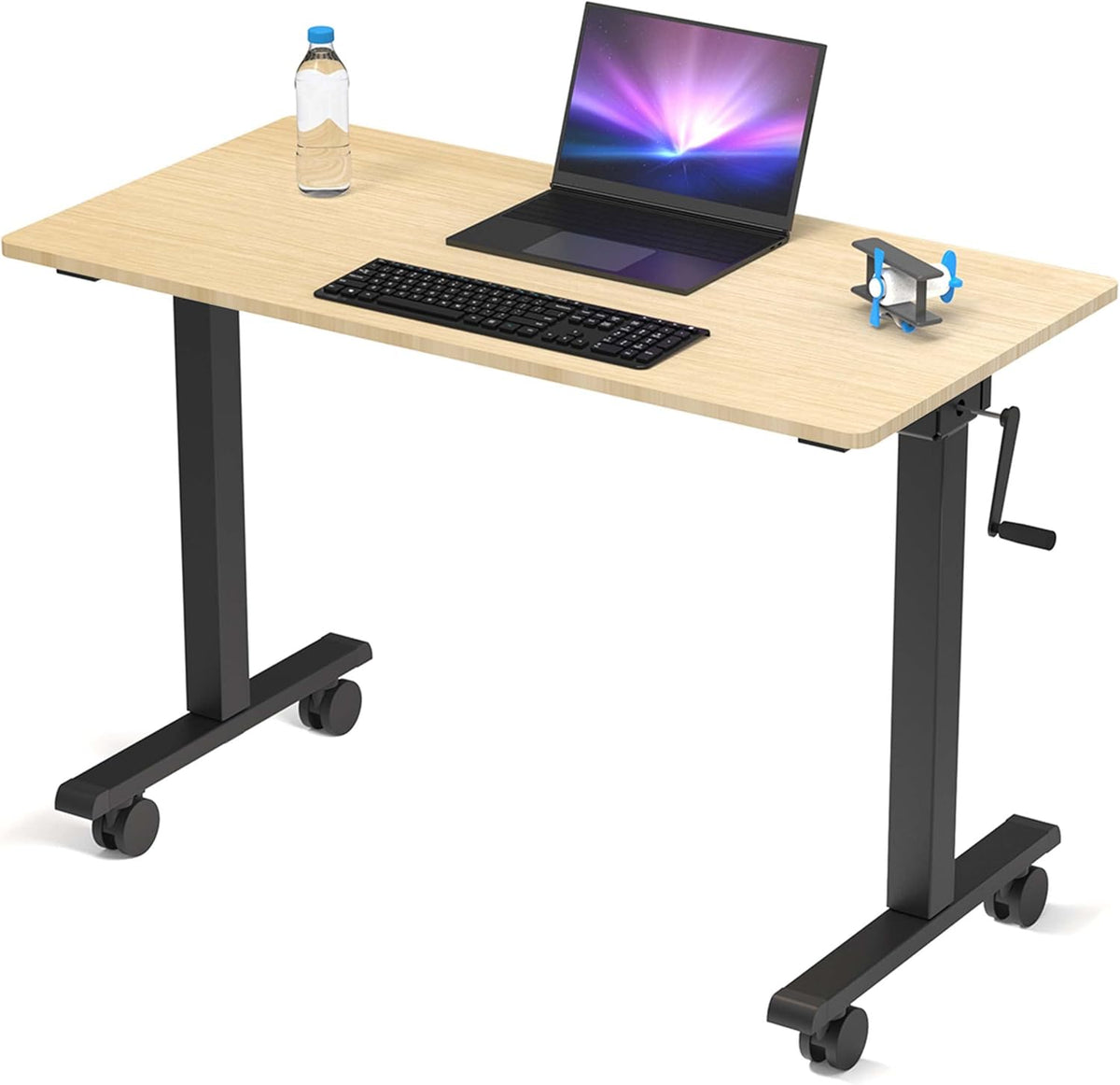 Compact Crank Adjustable Height Rolling Standing Desk T5577