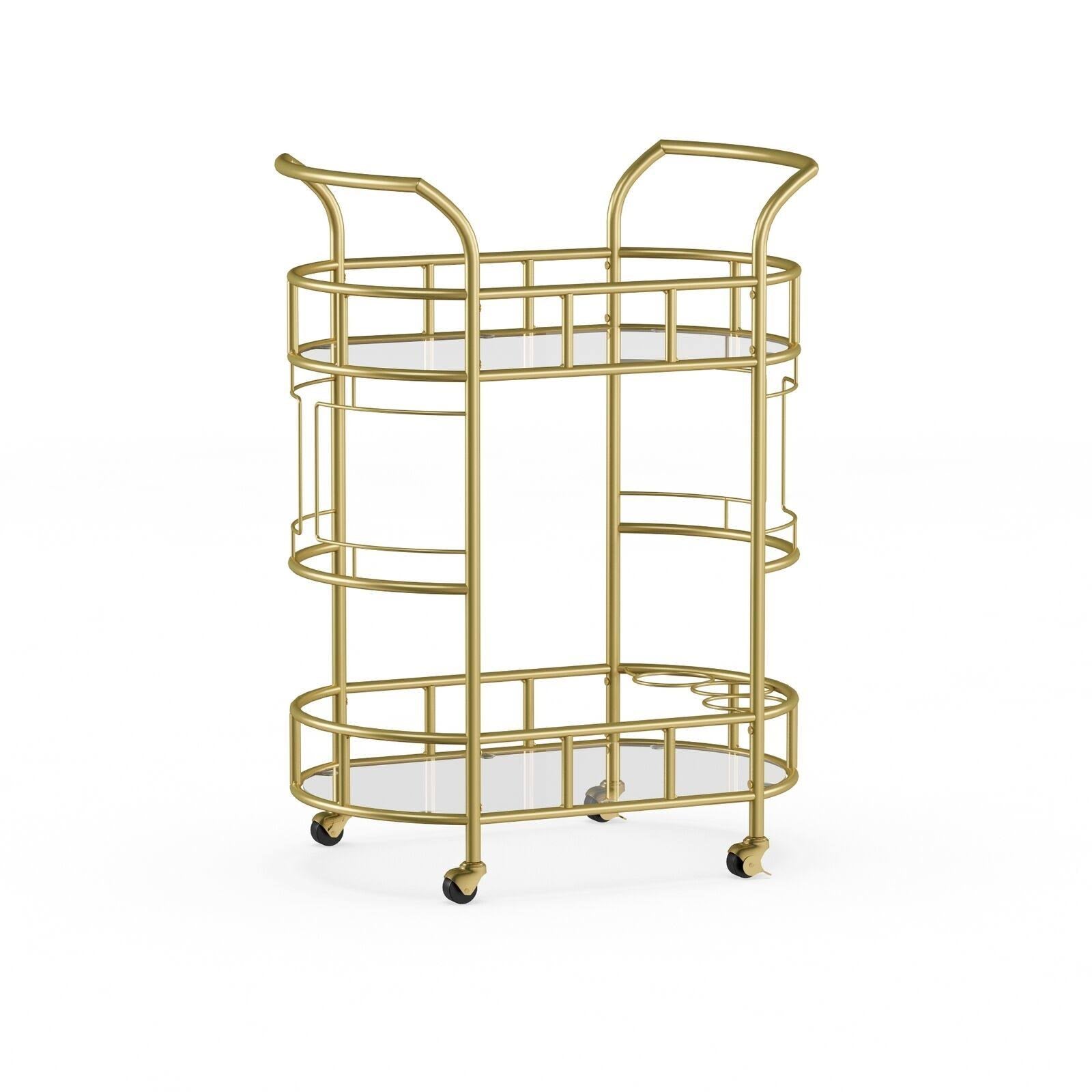 Gold 2-Tier Bar Cart T829452