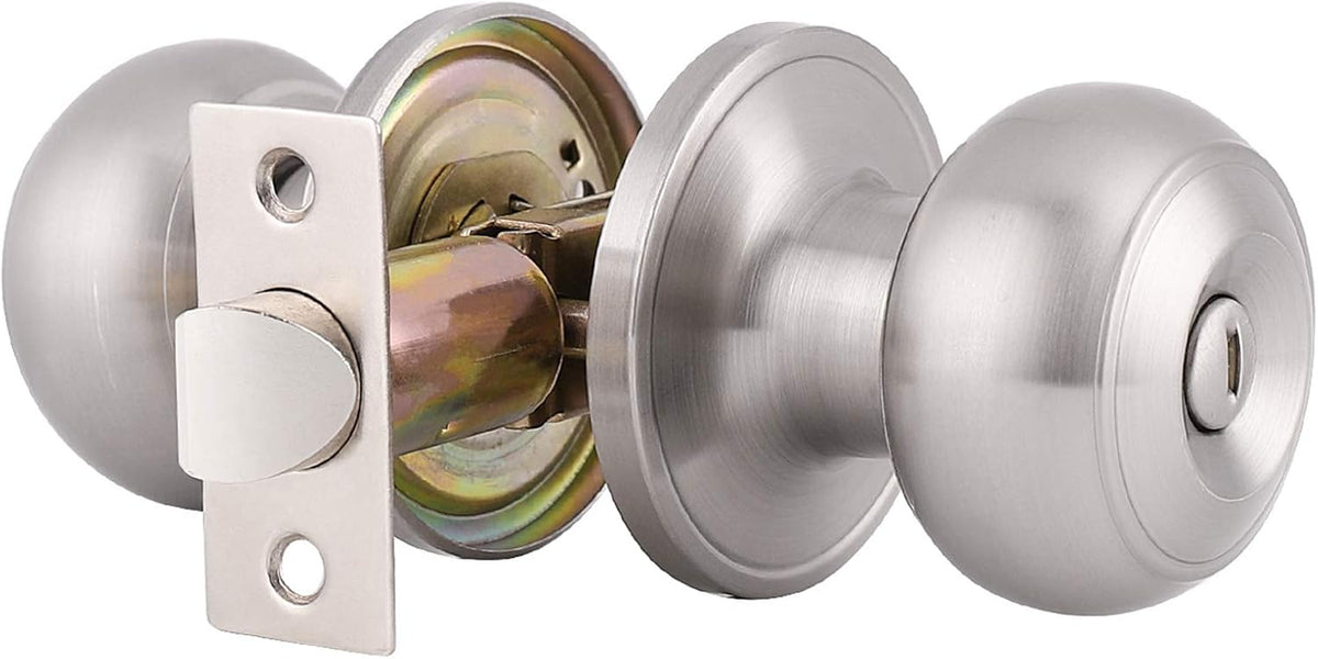 Black Matte Privacy Door Knobs, Thumb Turn Locking, 10 Pack E390