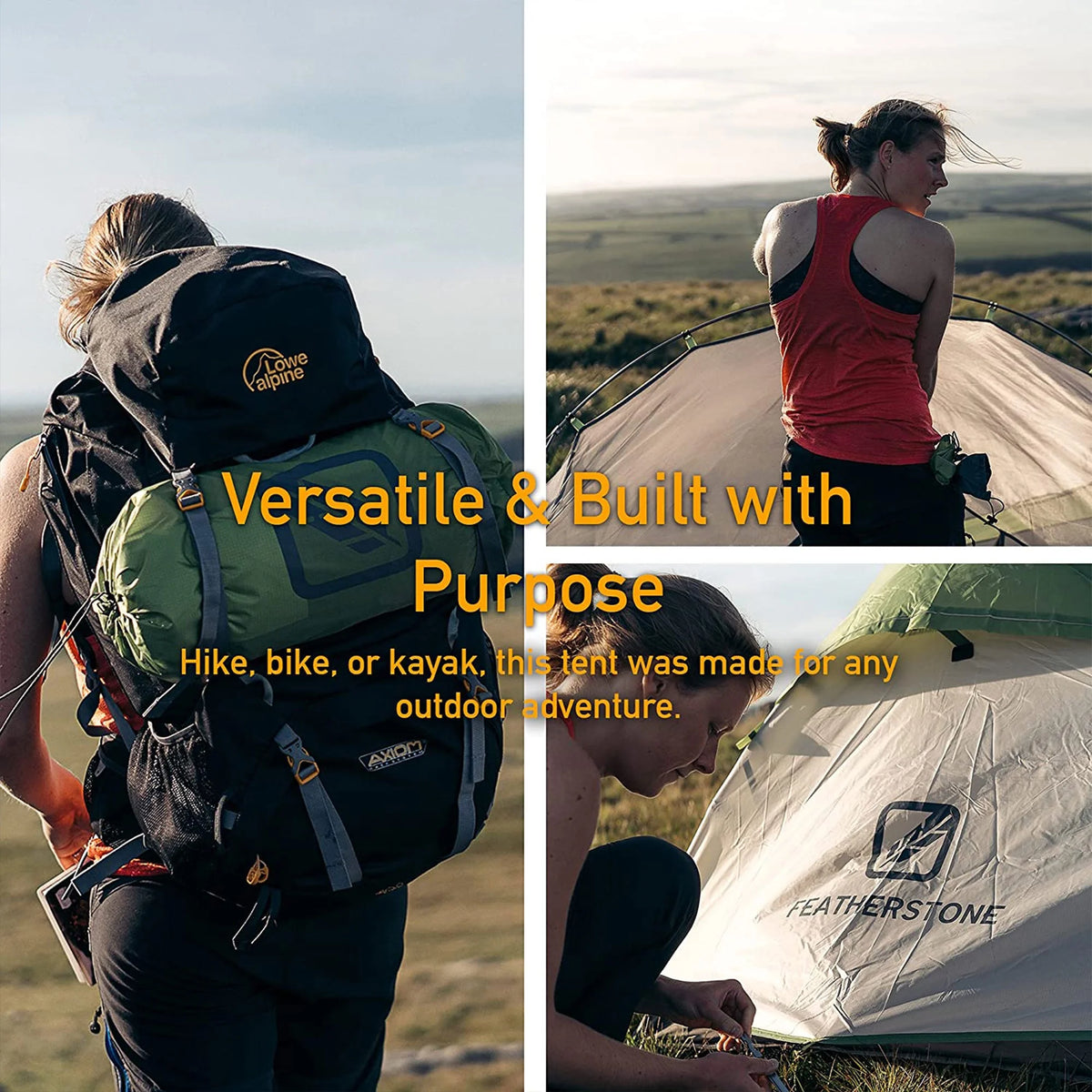 Lightweight 2 Person Outdoor Backpacking Tent with Rain Fly Z9186
