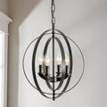 4-Light Farmhouse Globe Candlestick Chandelier U3828