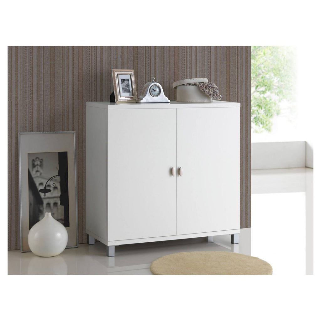White Wood Entryway Storage Sideboard Cabinet V636604