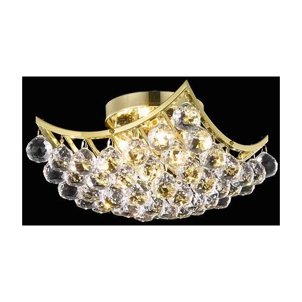 Gold Flush Mount Light with Clear Crystal U834