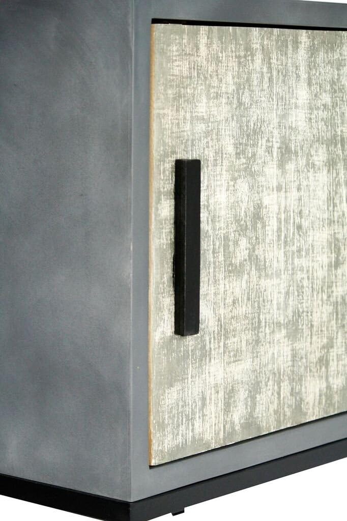 Grey and White Wash Wooden 2 Drawer 1 Door Sideboard Cabinet E274890