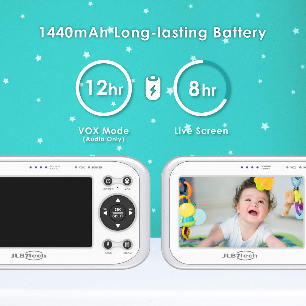 4.3 Split Screen Video Baby Monitor with 2 Cameras and Audio, Night Vision, Two-Way Talk T2687