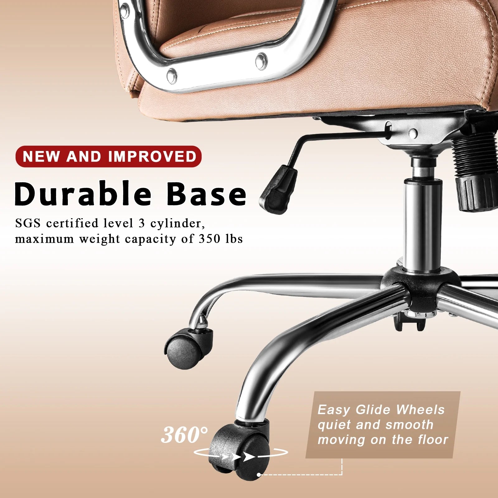 Khaki High Back Office Chair with Padded Armrest P610267