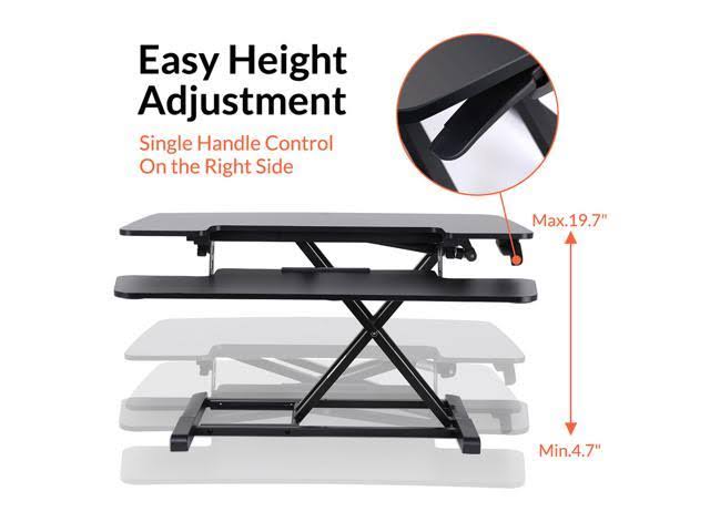 Black Sanding Desk Riser with Keyboard Tray M9711