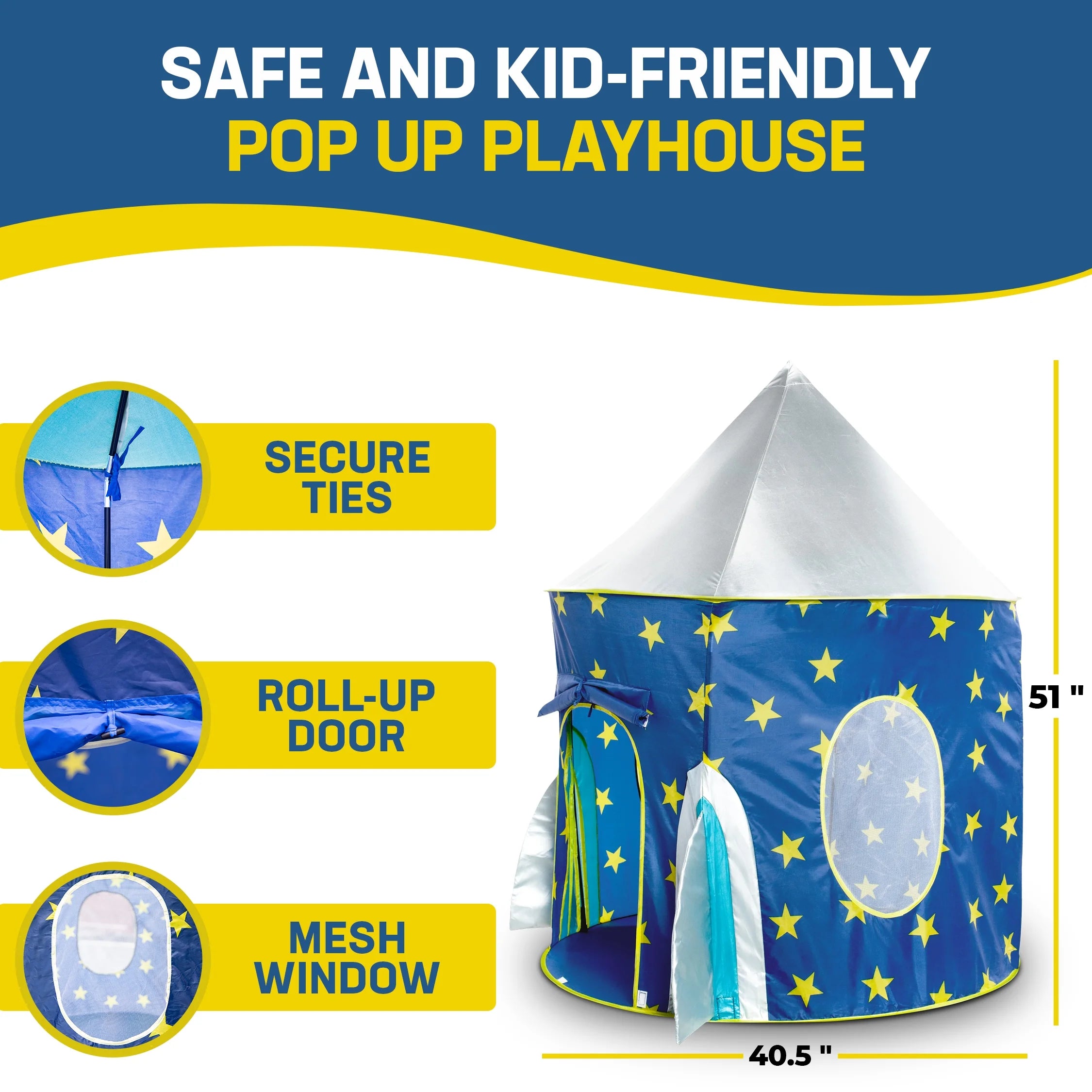 Blue and Gray Polyester Child Play Tent B228