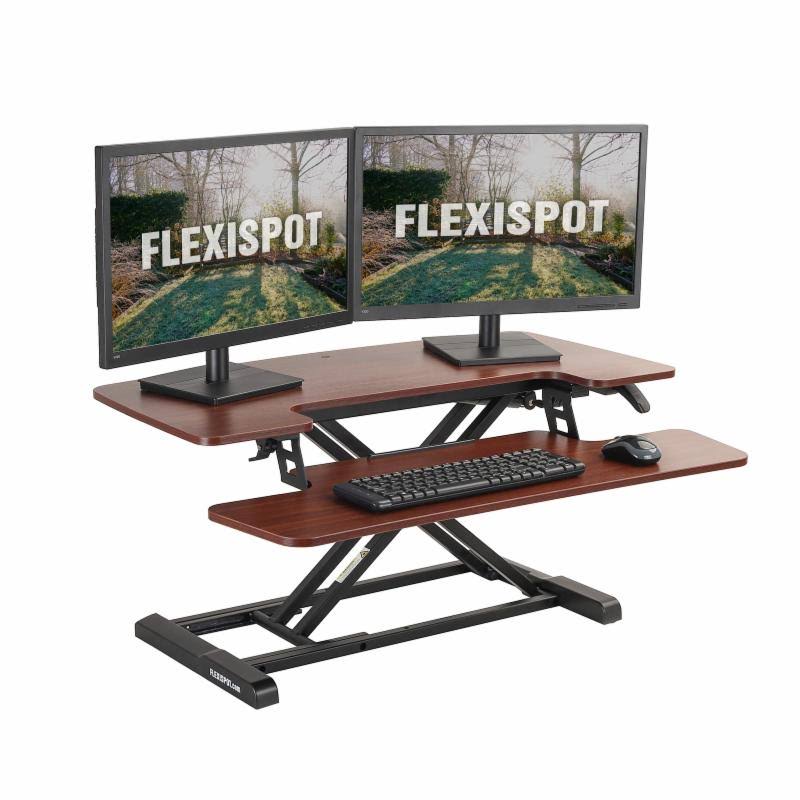 Black Sanding Desk Riser with Keyboard Tray M9711