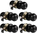 Black Matte Privacy Door Knobs, Thumb Turn Locking, 10 Pack E390