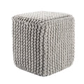 Light Grey Wool Pouf C994