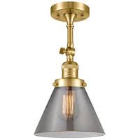 Satin Gold Large Cone 1 Light Sconce G485