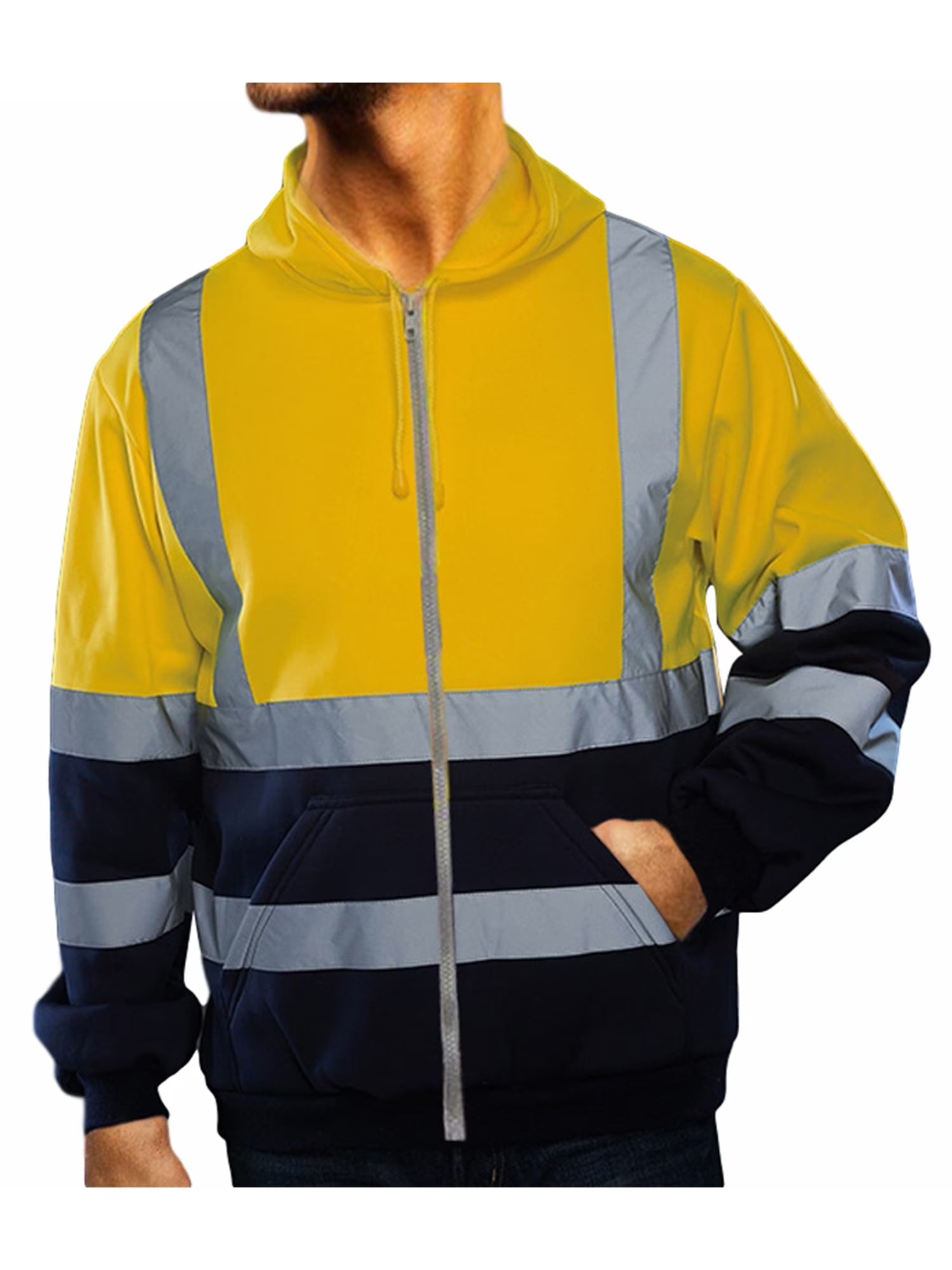 High Visibility Reflective Full Zip Hooded Sweatshirt R157