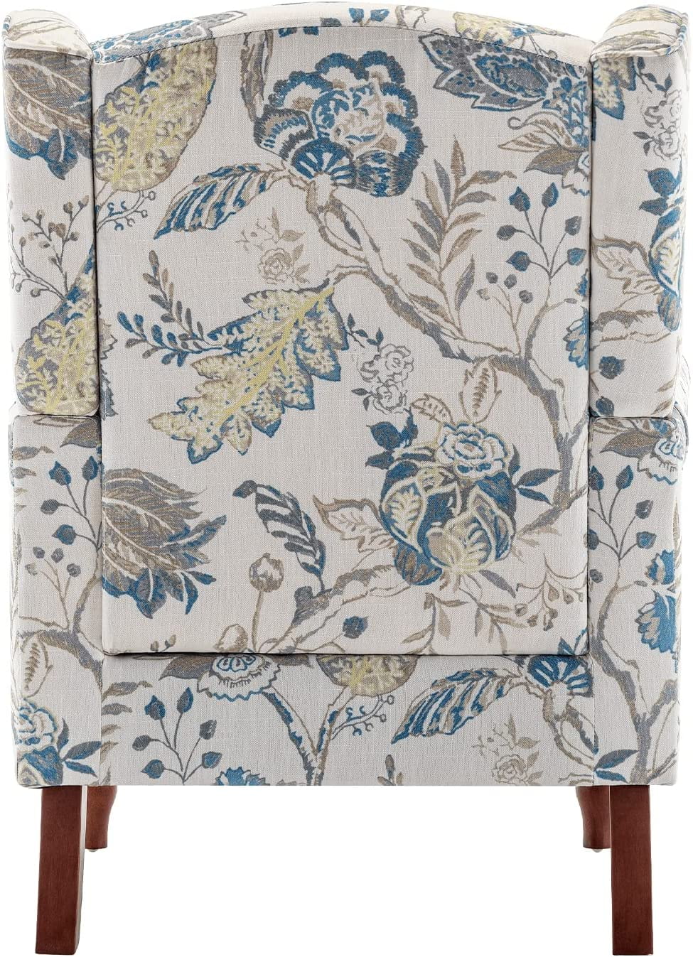 Blue Floral Print Upholstered Armchair P477