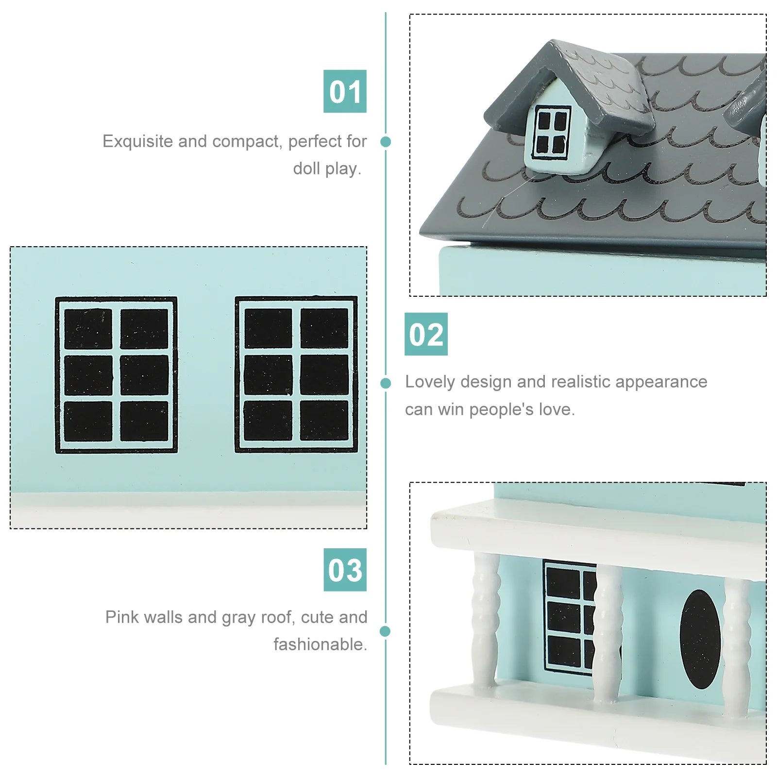 Miniature Wooden Doll House Villa Y698