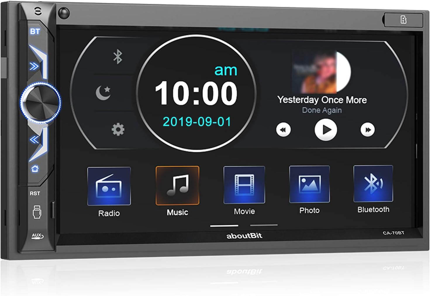 7 inch Double Din Digital Media Car Stereo Receiver with Bluetooth 5.0 Touch Screen S3174