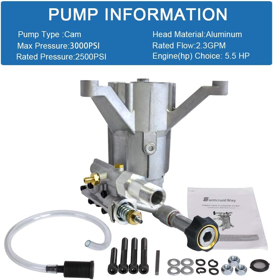 Vertical Pressure Washer Pump 3000PSI 2.3GPM Aluminum Head Pack of 2 C4487