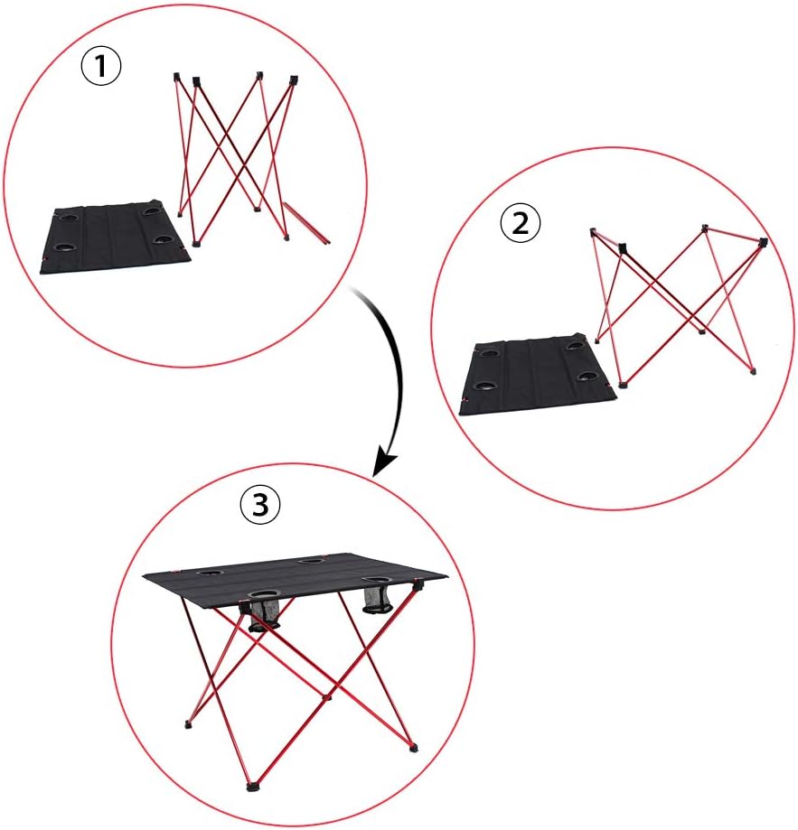 Lightweight Folding Camp Table with Cup Holders P60760
