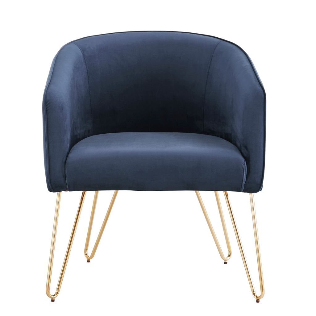 Dark Blue Velvet Accent Chair O1949