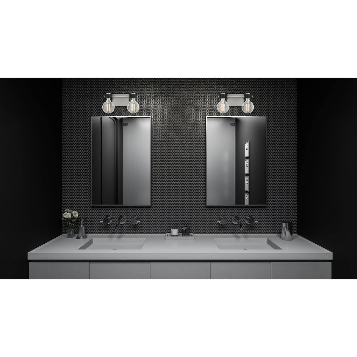 2 Light Antique Nickel Bath X750