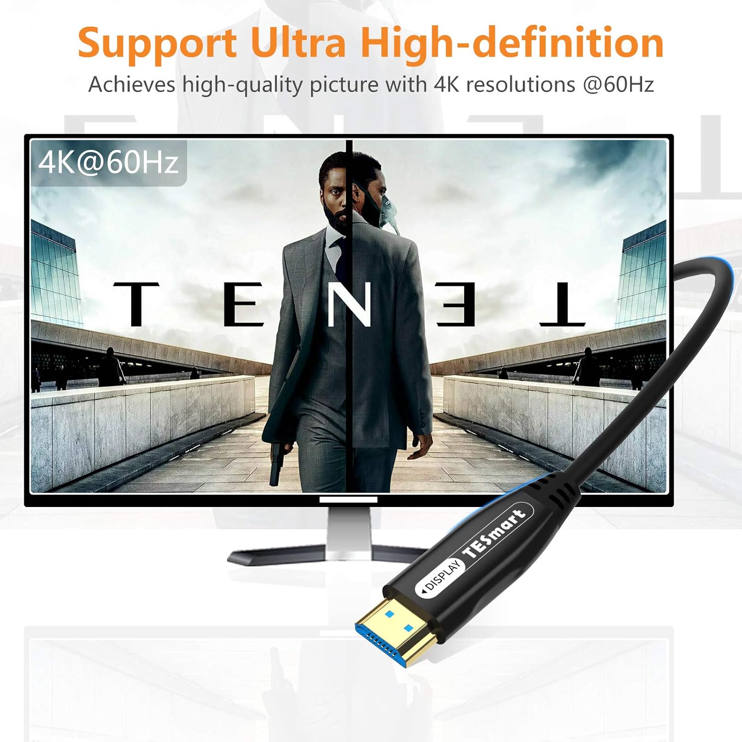 4K HDMI 2.0 High Speed 18Gbps Fiber Optic Cable PVC (50ft) Pack of 2 S218534