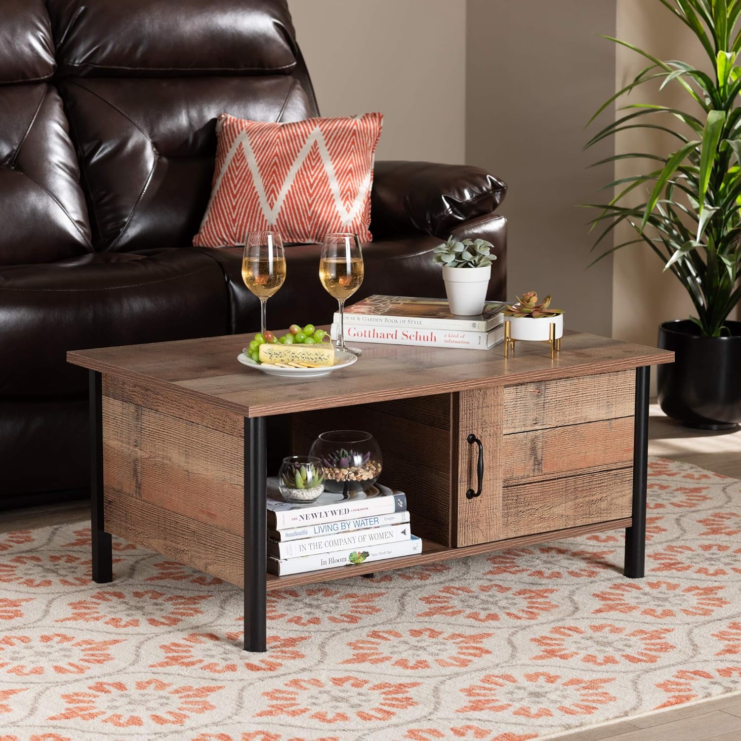Oak Brown Black Coffee Tables U31372