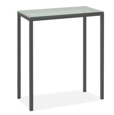Modern Parsons 2 Person Patio Bar Table with Etched Tempered Glass Top F535389
