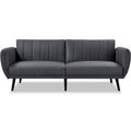 Dark Grey Linen Upholstered Sofa Bed with Wooden Legs M368