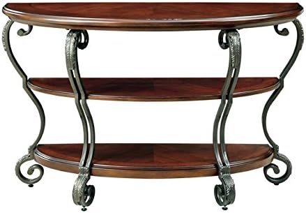 Traditional Wood 2-Shelf Console Table Brown Cherry I265467