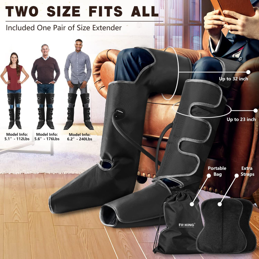 Leg Massager with Heat for Circulation - Foot Calf Thigh Full Leg Compression Massager K8314