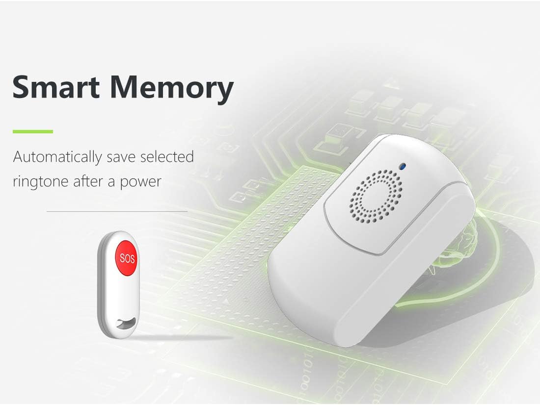 2 Portable Vibration Receiver + 3 Panic Button Wireless Caregiver Pager Q171898