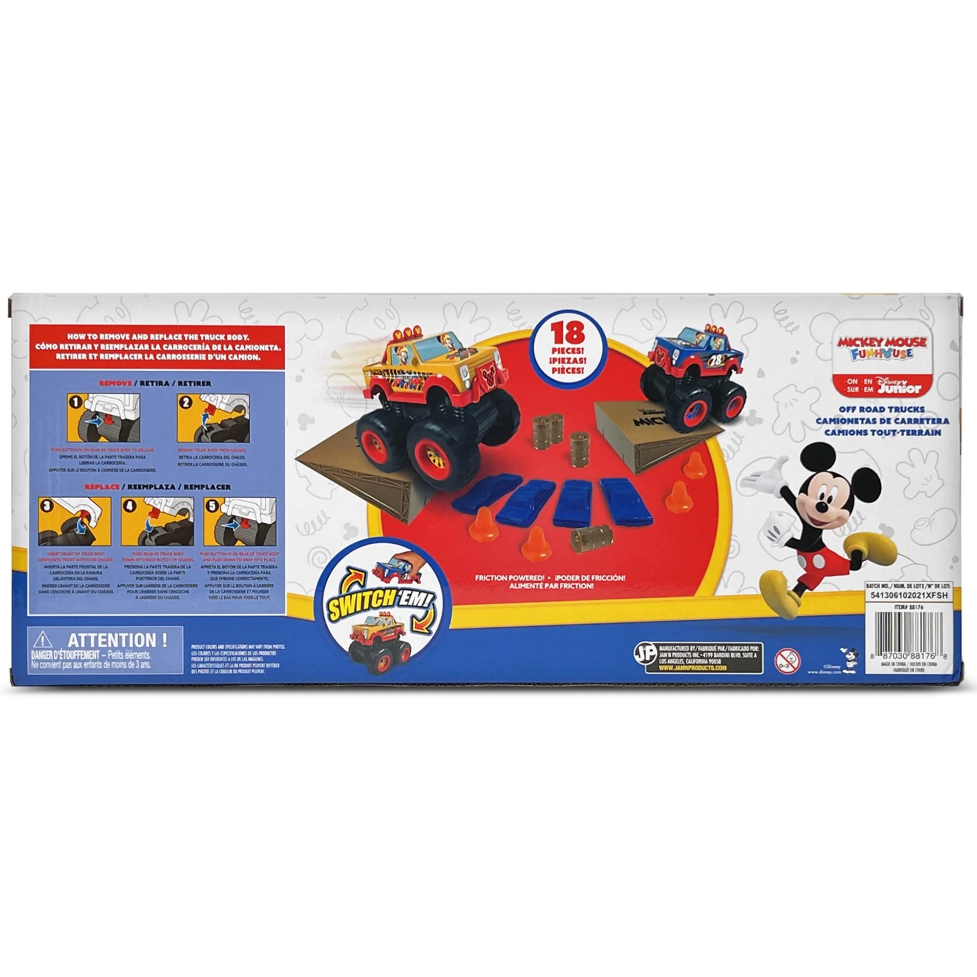 18 Piece Friction Powered Monster Truck Playset L883
