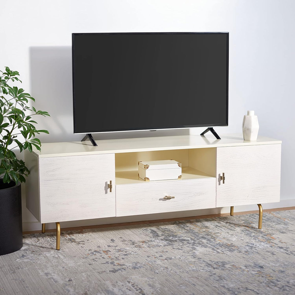 Black/Walnut Media Stand E1041